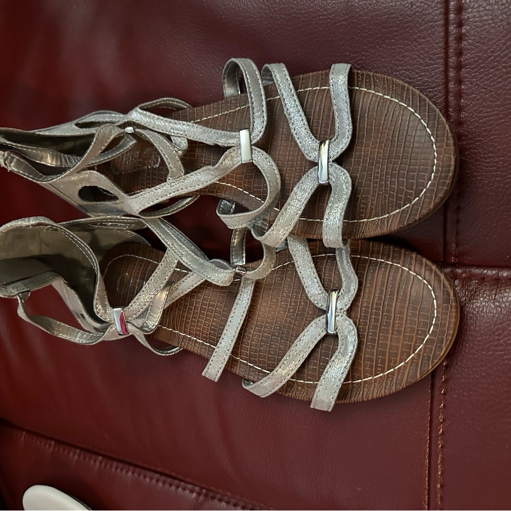 Silver Strappy Sandals